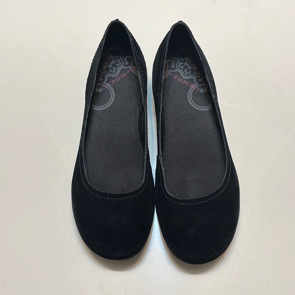 Merrill suede black flats